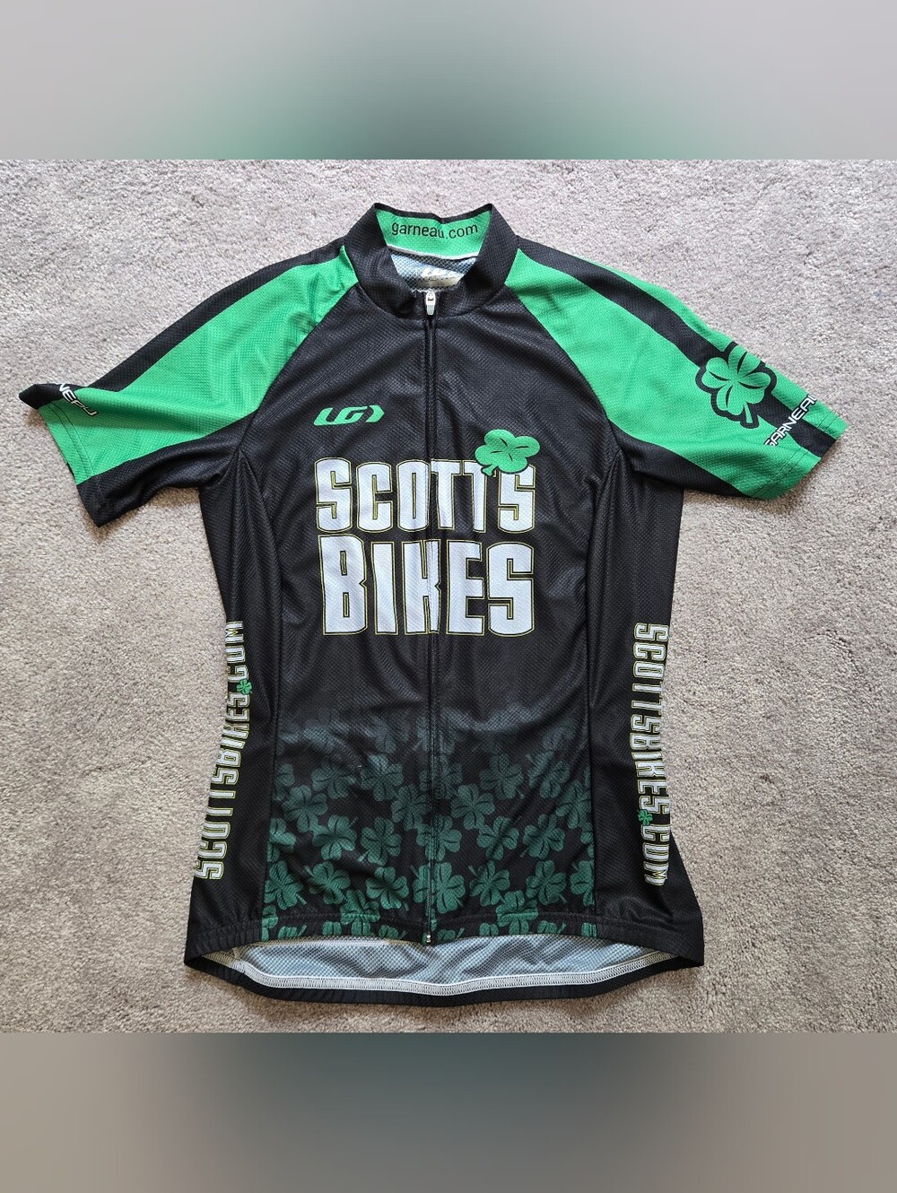 Unisex M/L Scott's Bikes Cycling Jersey Full Zip Shamrock St. Patrick's Day